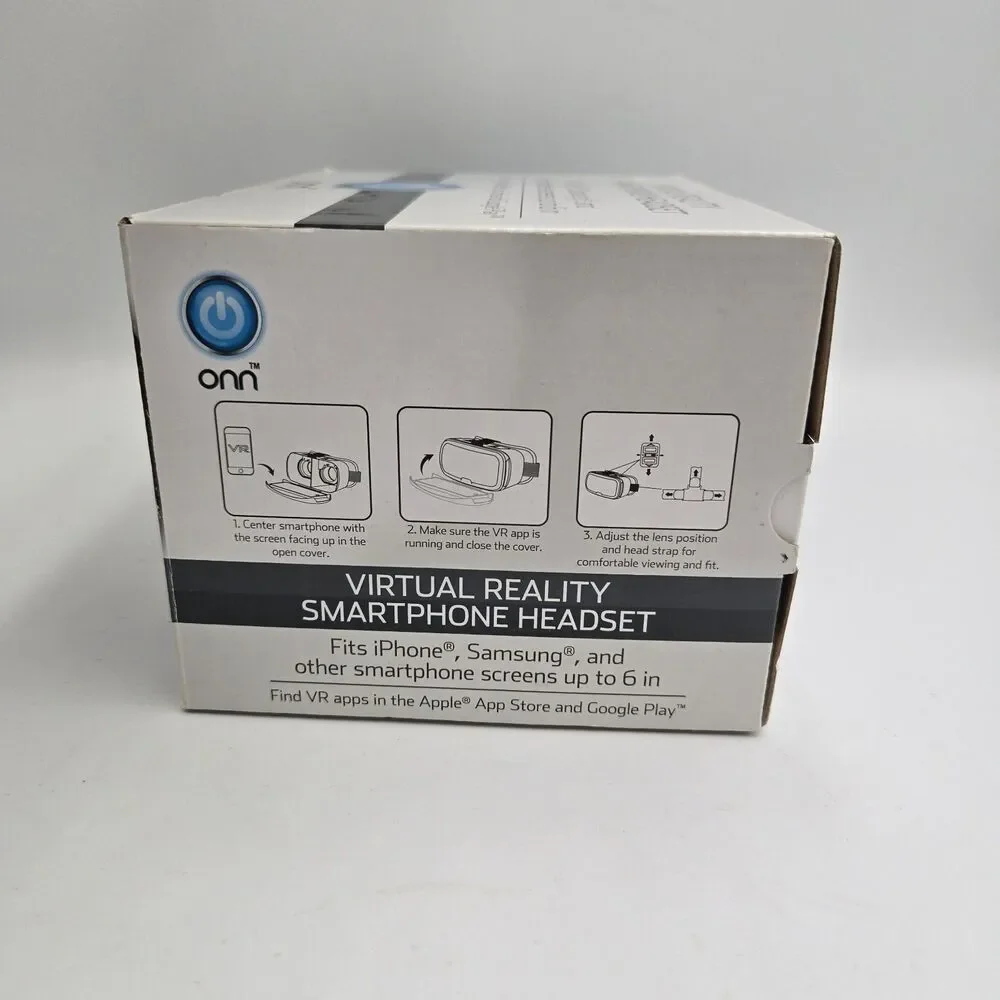 ONN Virtual Reality VR Smartphone Headset for Apple / Android Blue New Open Box